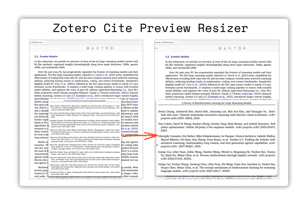 Preview Resizer Plugin for Zotero 대표 화면
