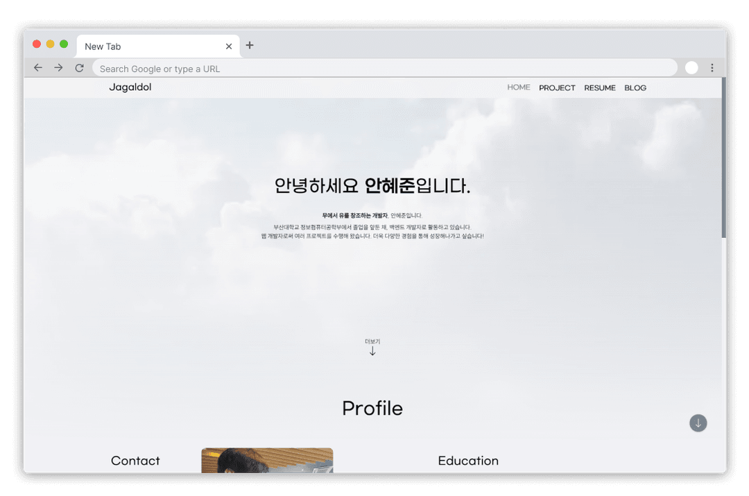 개발자 포트폴리오 웹사이트 대표 이미지